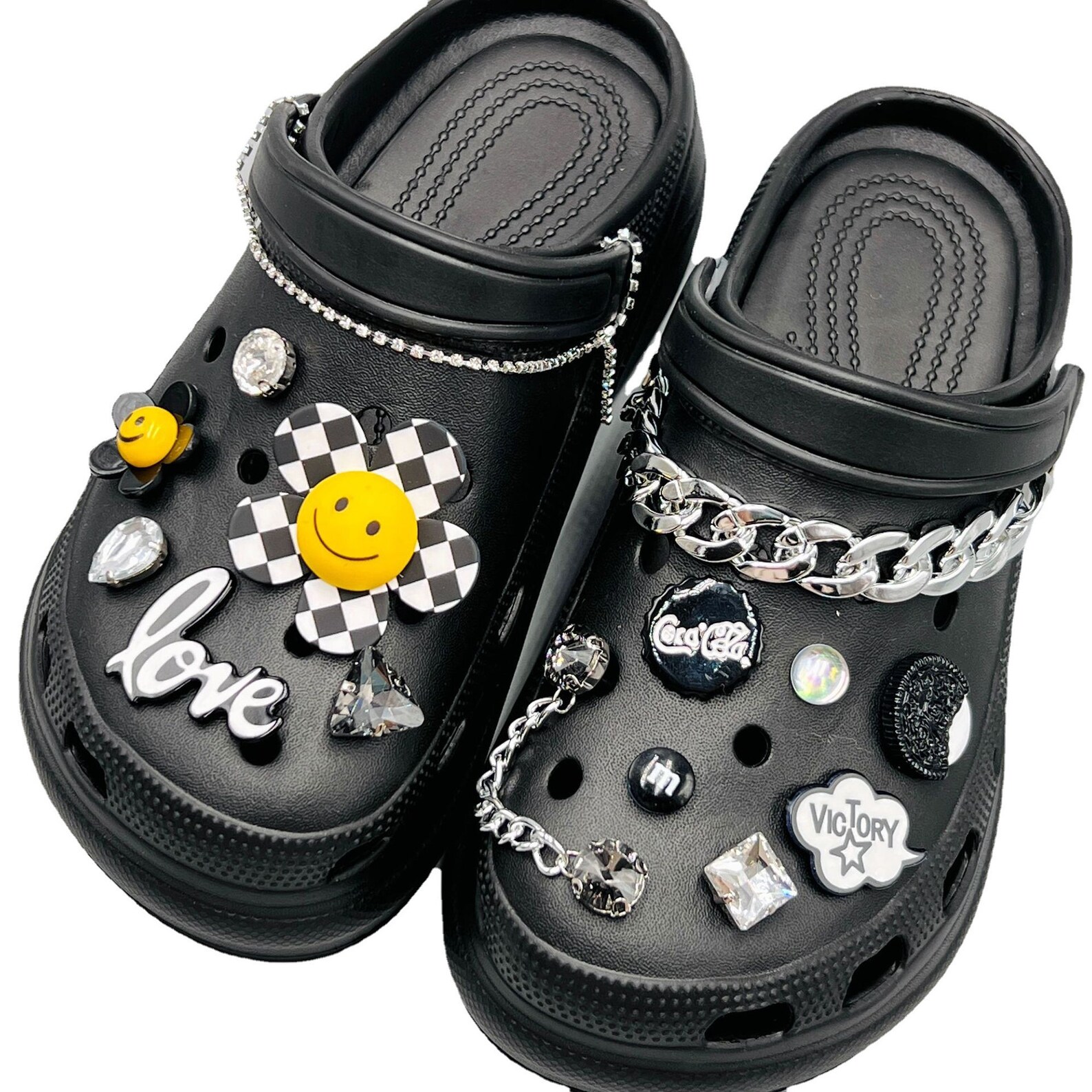 Crocs Charms With Chain Flower Croc Charms Croc Decoration Etsy