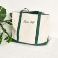 Custom Tote Bag, Canvas Tote Bag, Custom Text Tote Bag, Bachelorette Gift, Beach Bag, Embroidered Name, Bridesmaids Gift Bag,Custom LOGO product logo