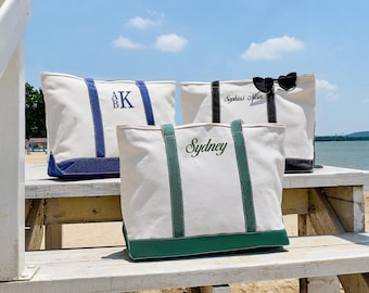 Custom Canvas Tote Bag Tote Bag with zipper Monogram Beach Tote School Bag Embroidery for Her Personalized Gift,Custom LOGO Tote Bag
