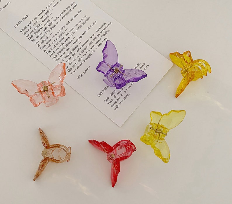 Hair Clamp For Girl Hair Claw Clip,Hair Accessories Girlish Hair Clip,Hollow Rectangle Hair Claw Clips Butterfly,colorful,Small Hair Claw