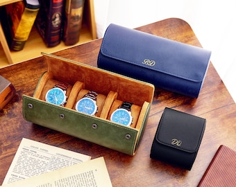 Personalized Leather Watch Box, Custom Leather Watch Case, Wedding groomsmen gifts, Customize Your Watch Holder with Initials or Name
