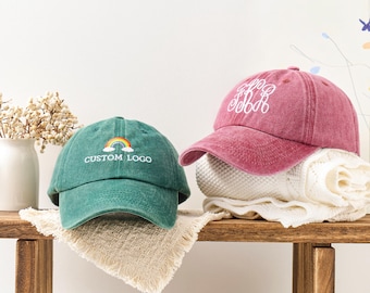 Custom Embroidered Baseball Hat,Embroidered Hat with Your Text ,Vintage Baseball or Trucker Cap, Camp Bachelorette Hat, Mothers Day Gift