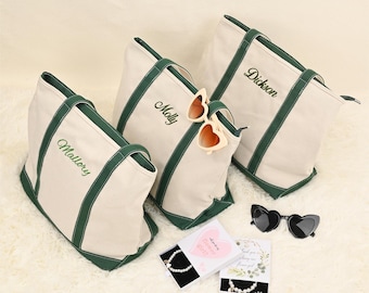 Custom Tote Bag, Canvas Tote Bag, Custom Text Tote Bag, Bachelorette Gift, Beach Bag, Embroidered Name, Bridesmaids Gift Bag,Custom LOGO