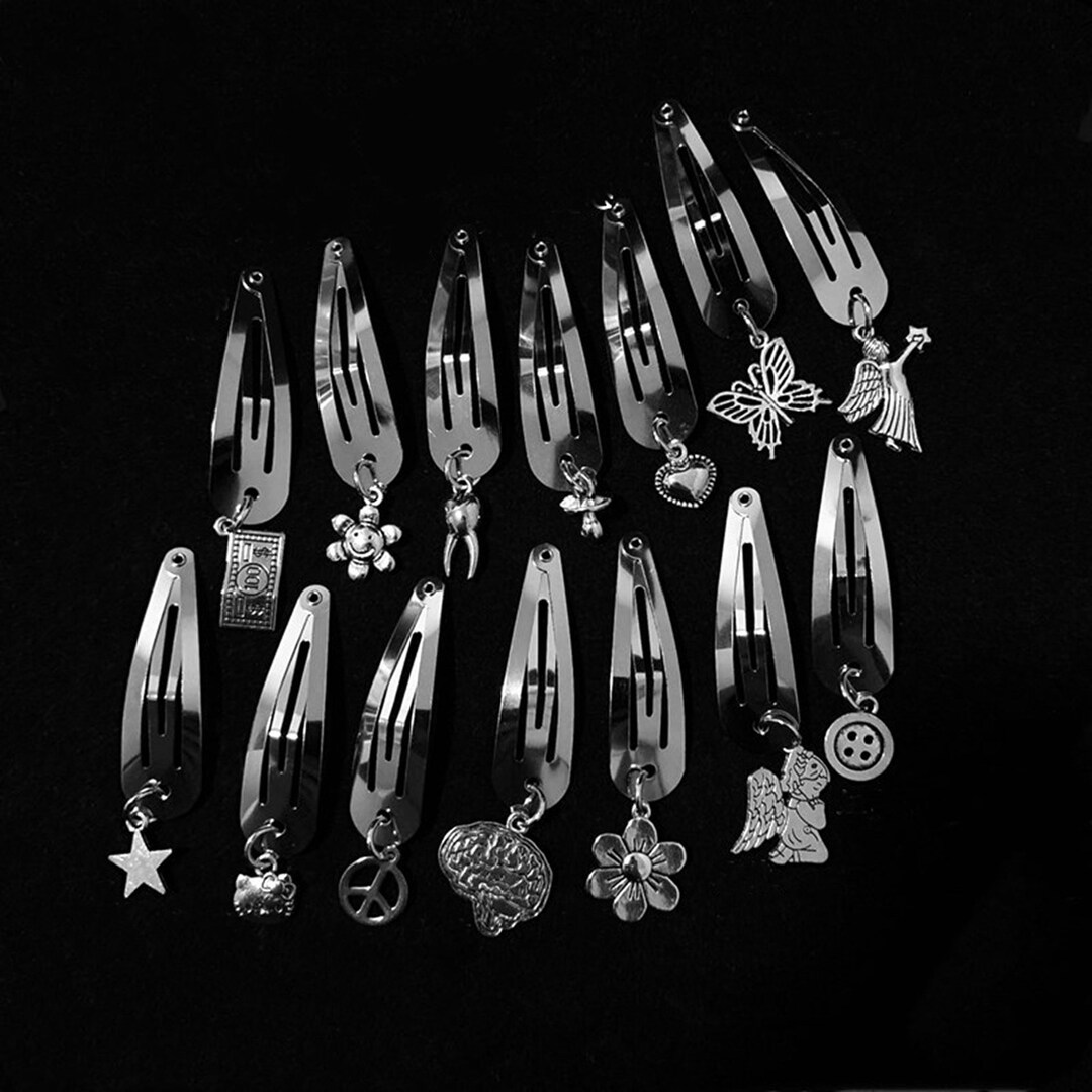 1 Pair Goth Hair Clips Y2k Hair Clips Dangle Hair Clip Punk Etsy