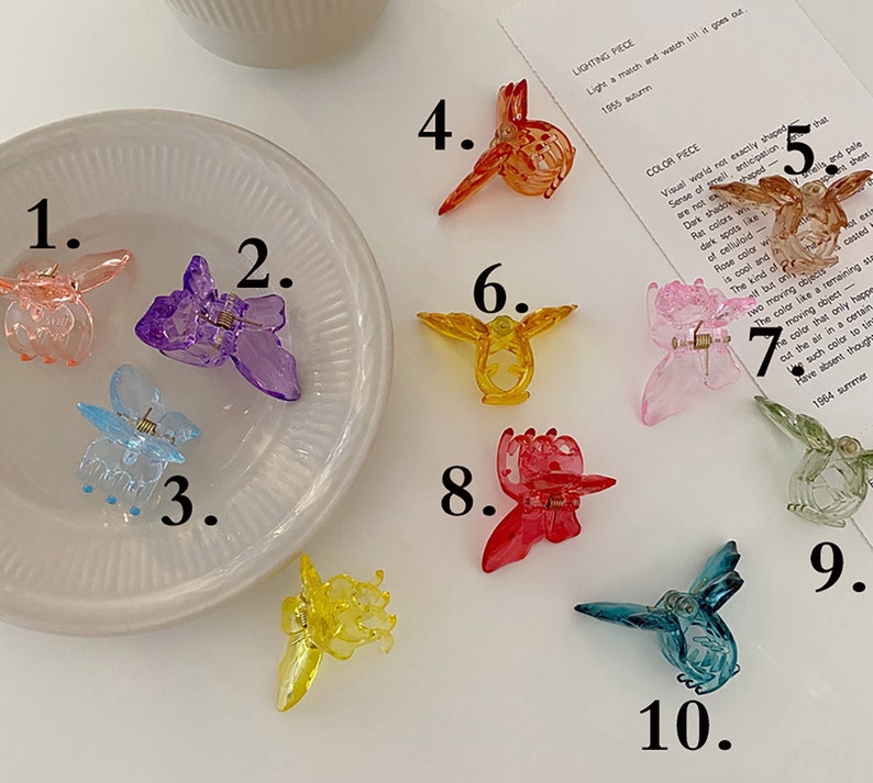 Hair Clamp For Girl Hair Claw Clip,Hair Accessories Girlish Hair Clip,Hollow Rectangle Hair Claw Clips Butterfly,colorful,Small Hair Claw