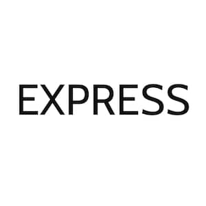May include: Black and white text logo that reads "EXPRESS".
