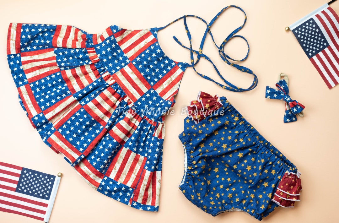 4th of July Baby Girl Outfit Baby Ruffle Bloomer Patriotic Etsy