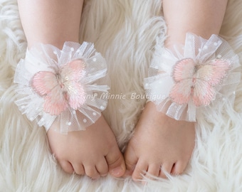 Butterfly Barefoot Sandals Baby, Fairy Baby sandals, Butterfly Baby shoes, Sitter Barefoot Sandals, Butterfly Photo Prop, Fairy Baby Shoes