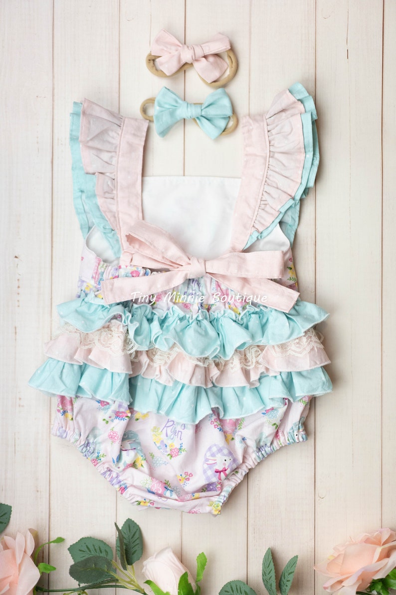Easter Romper Baby Girl Easter Props Photography Bunny Etsy