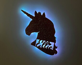 Personalized Unicorn Wall Sign with or without lights