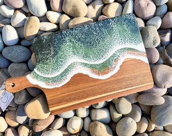 Ocean Resin Charcuterie Board with Handle