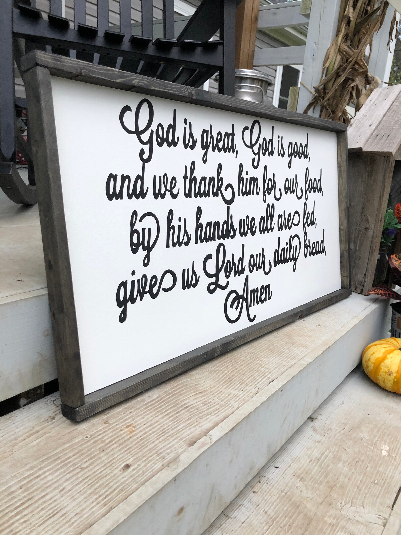 God is great God is good full prayer wood sign | Etsy