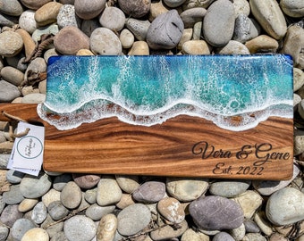 Personalized Custom Ocean Resin Charcuterie Board