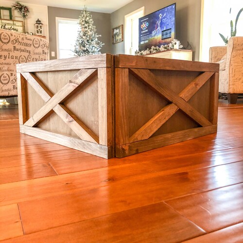 Collapsible Christmas Tree Collar Farmhouse Tree Box Folding Etsy