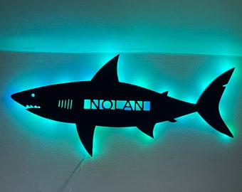 Personalized Great White Shark With Lights or without Gaming decor