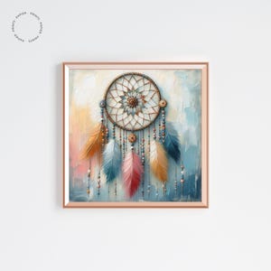 Dreamcatcher Painting, Native-Heritage Inspired Art Print, Printable Wall Art, Digital Downloadable Art Print