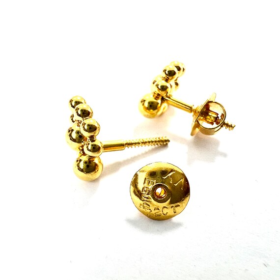 Vintage Solid 22CT Gold Bubble Stud Earrings - image 4