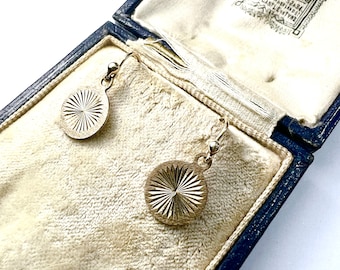 Vintage Tiny 9CT Gold Disc Earrings