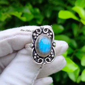 925 Sterling Silver Ring/Natural Labradorite Ring/Handmade Ring/Designer Ring/Labradorite Ring/Multi Gemstone Ring/Anniversary Gifts