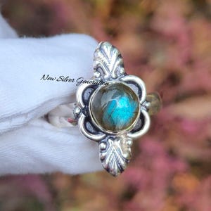 Natural Labradorite Ring, Handmade Ring, 925 Sterling Silver Ring, Multi Gemstone Ring, Designer Ring, Labradorite Ring, Engagement Gifts