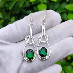 Natural Diopside Earrings/925 Sterling Silver Earrings/Diopside Silver Earring/Handmade Earring/Diopside Earring/Multi Gemstone Earrings