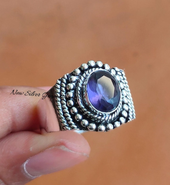 Amatista Anillos De Plata Con Piedras Semipreciosas Anillo De