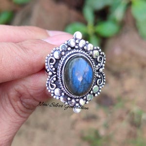 Natural Labradorite Ring, 925 Sterling Silver Ring, Multi Gemstone Ring, Designer Ring, Handmade Ring, Labradorite Ring, Women Silver Ring