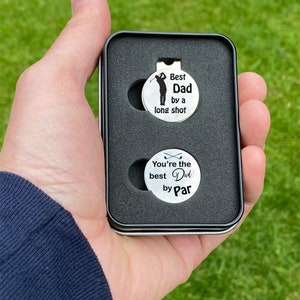 Personalised Magnetic Golf Ball Hat Clip & Markers With a Gift Box Set