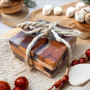 Handmade Resin and Wood Coasters - Unique Decorative Drink Coasters
