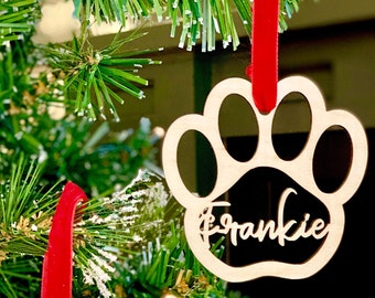 Gepersonaliseerde kerstboomversiering, kerstbal voor uw hond of kat, huisdiermonument