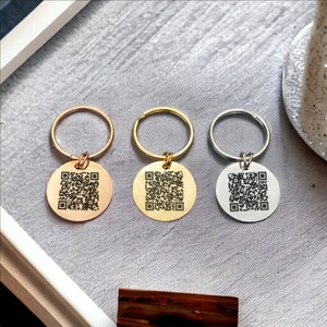 Music Or YouTube QR Code, Custom Engraved, Song Or Video link Keyring.