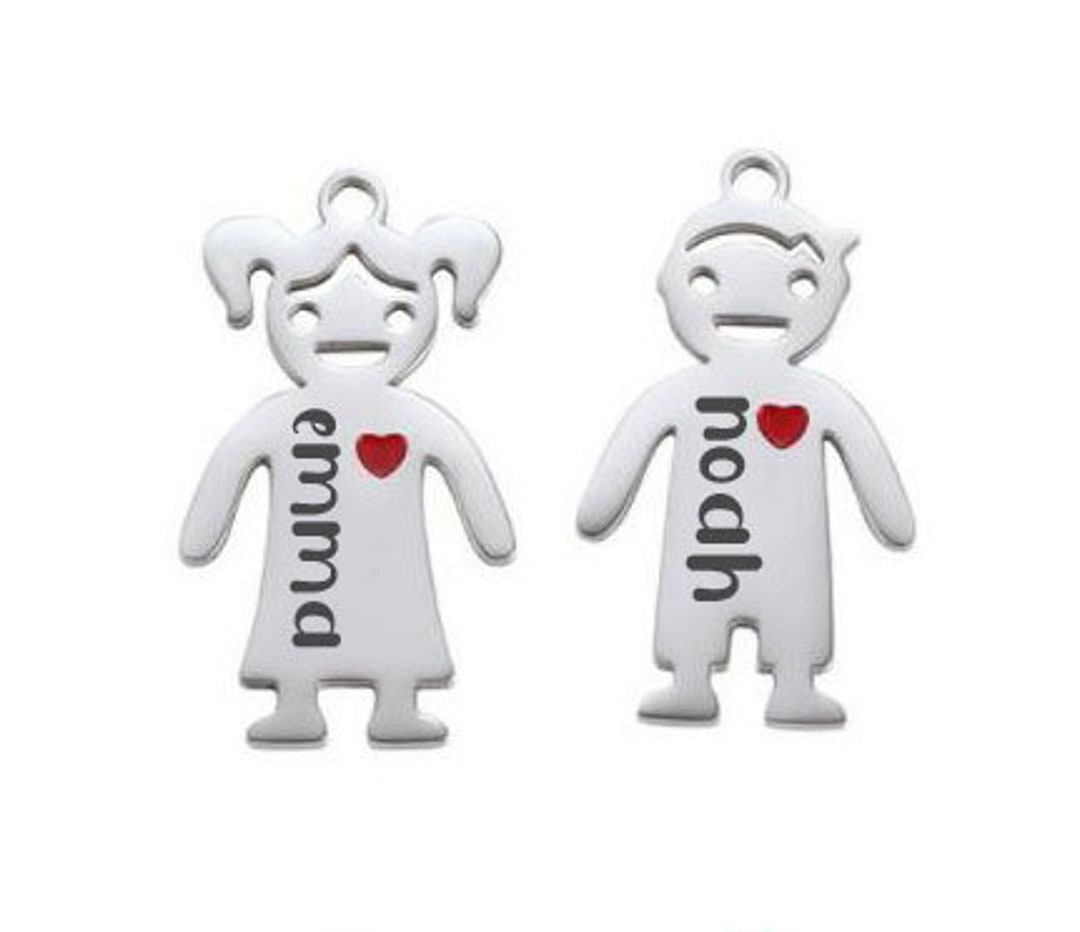 Personalised Boy and Girl Charms for Keychains Mothers Day Etsy