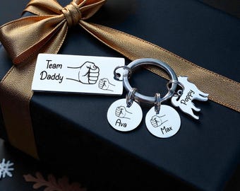 Personalised Engraved Team Family Keepsake Keyring, Stocking Filler