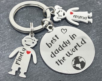 Novelty Gift Present Daddy Keyring I'M AS LUCKY AS CAN BE THE WORLDS BEST