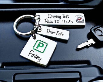 Llavero personalizado para el examen de conducir, llavero plateado para tu primer coche, regalo para conductores que marcan un hito.