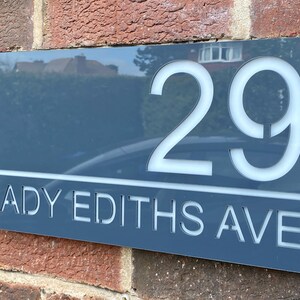 Modern LED Illuminated House Sign: Waterproof Address Plaque with Photocell