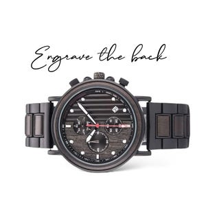 Luxury Watch, Personalised Timepiece - Elegantly Crafted Sustainable Wood Gift for Groomsmen, Unique Custom Engraved Gift.
