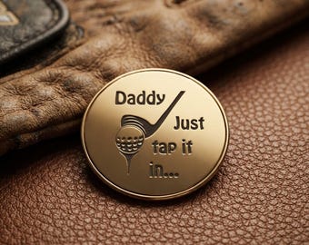 Personalised Golf Ball Marker, Gold Metal Novelty Design