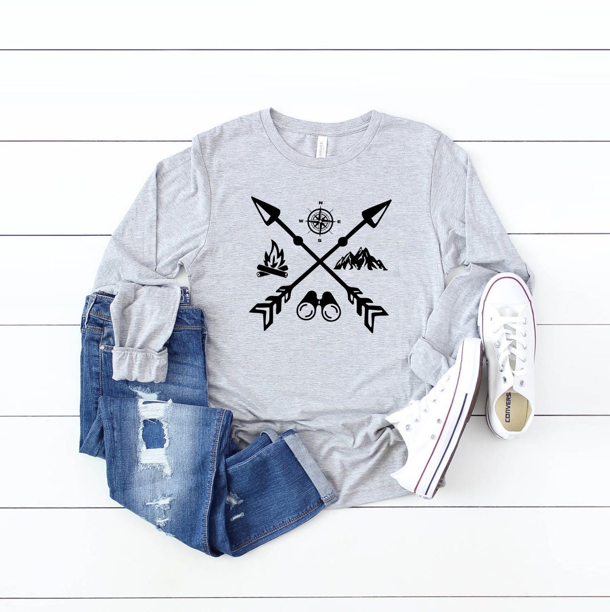 Camping long sleeve tshirt Happy Camper long sleeve shirt Etsy