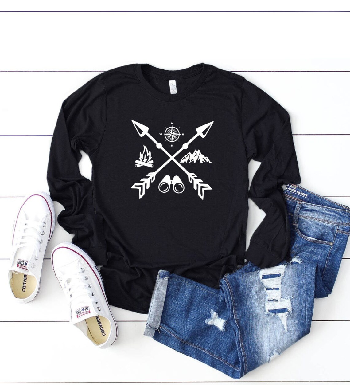 Camping long sleeve tshirt Happy Camper long sleeve shirt Etsy