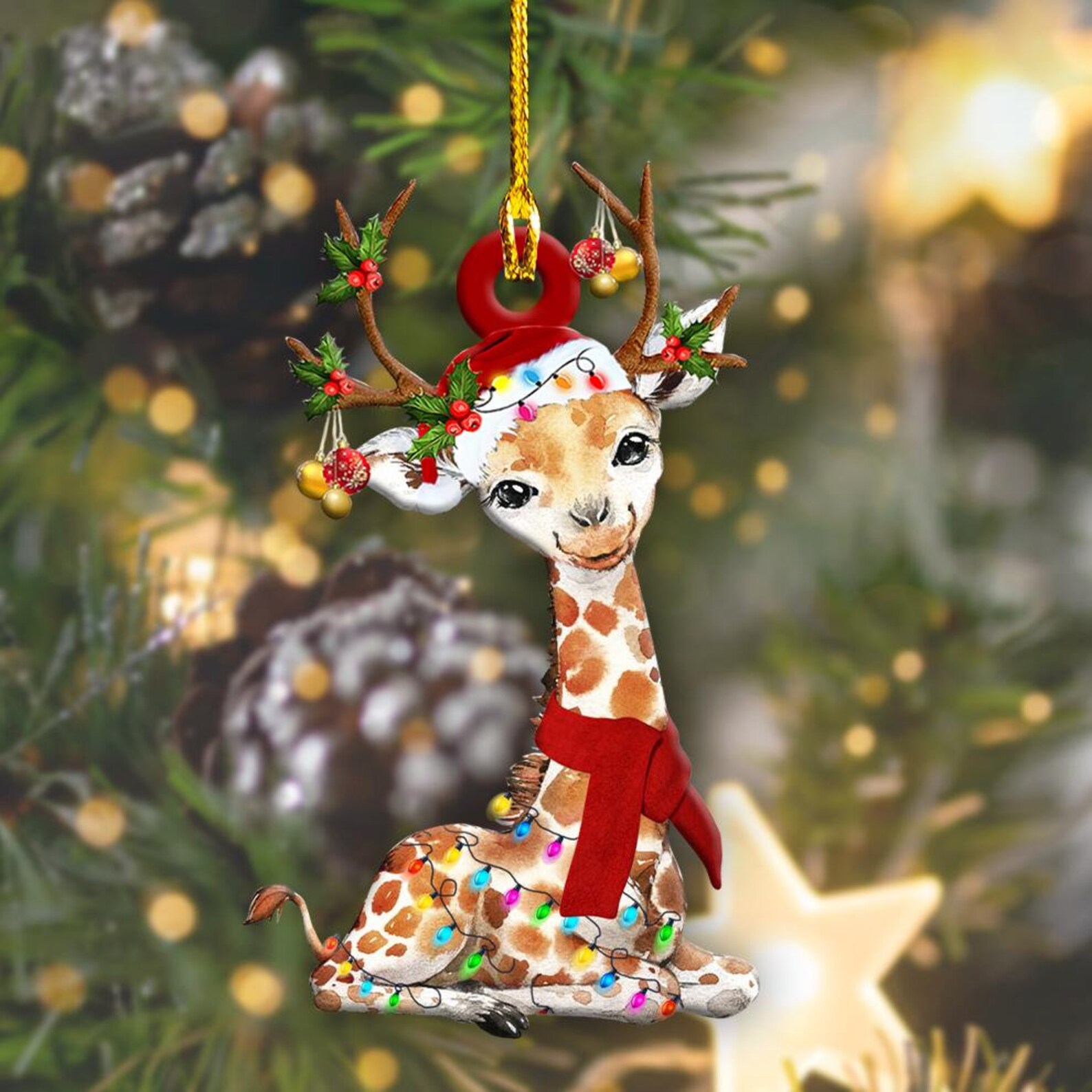 Giraffe Christmas Ornament 