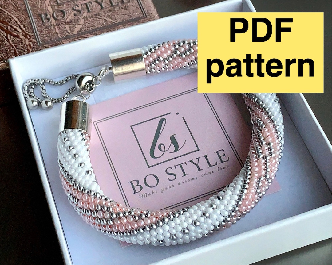 Bead Crochet Pattern, PDF File Bracelet, Bead Crochet Print Rope, DIY
