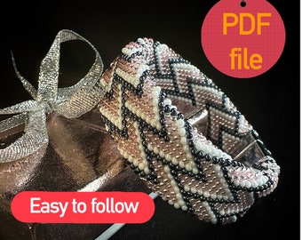 Beaded Crochet Bracelet Pattern: Dragon Scale Design (PDF Pattern)