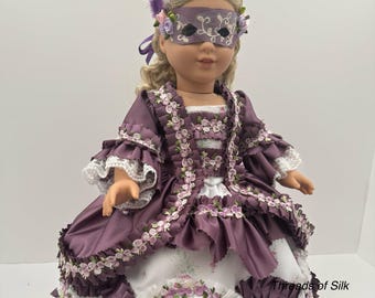 OOAK 18 inch doll 18th Century ball gown