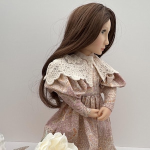 16 inch doll 1830 dress and lace caplet