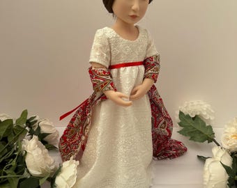 OOAK Regency Doll Gown – 16 inch doll.