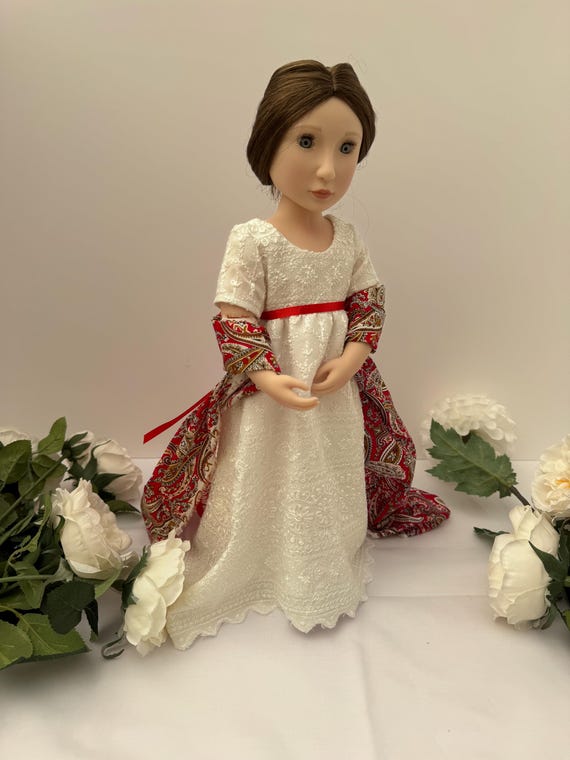 OOAK Regency Doll Gown – 16 inch doll.
