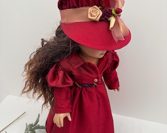 OOAK 18 inch doll Regency silk bonnet and Spencer