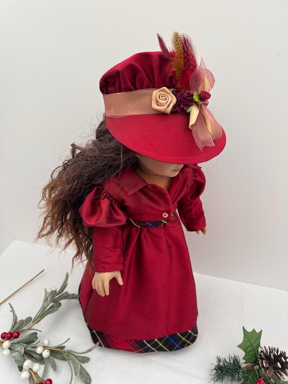 OOAK Burgundy Silk Regency Ensemble
