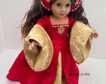 18 inch doll Tudor gown c.1540